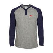 LAPCO Two-Tone FR Raglan Sleeve Henley T-Shirt in Gray/Navy